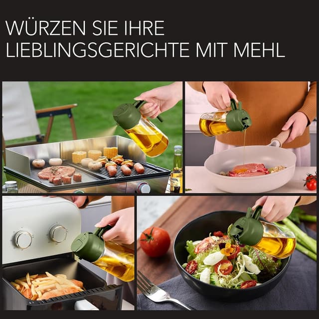 Detalle 2 de YARRAMATE 2-in-1 Ölsprüher für Speiseöl (470 ml), lebensmittelecht – zum Sprühen oder Ausgießen