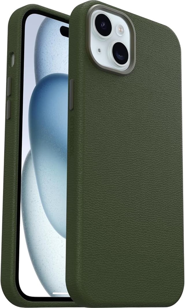 Detalle de Otterbox Funda Symmetry Cactus Leather MagSafe para iPhone 15 Plus 🌵