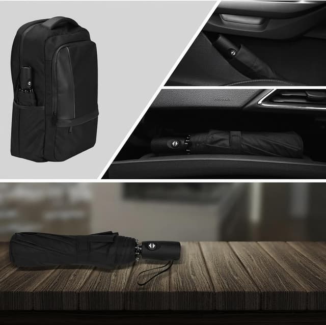 Detalle 2 de AMVUZ Taschenschirm mit Windschutz