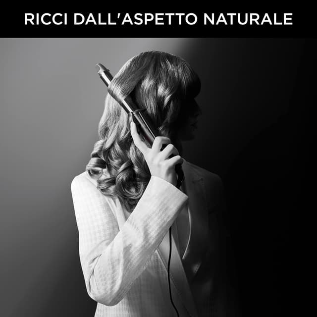 Detalle 2 de Rowenta x Karl Lagerfeld CF321L ferro arricciacapelli 25 mm con rivestimento Cheratina & Onde Ricci Naturali, 200°C