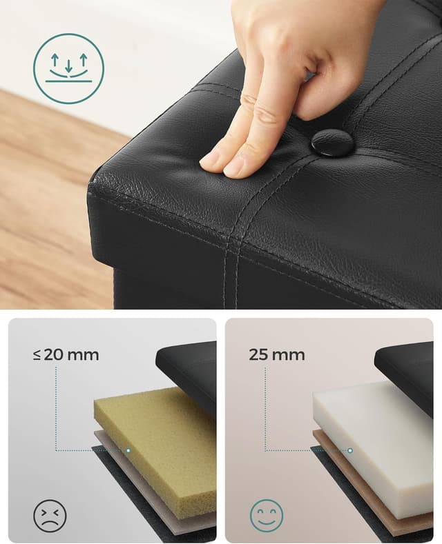 Thumbnail 6 de Songmics LSF30B Pouf cubo 38 cm 300 kg