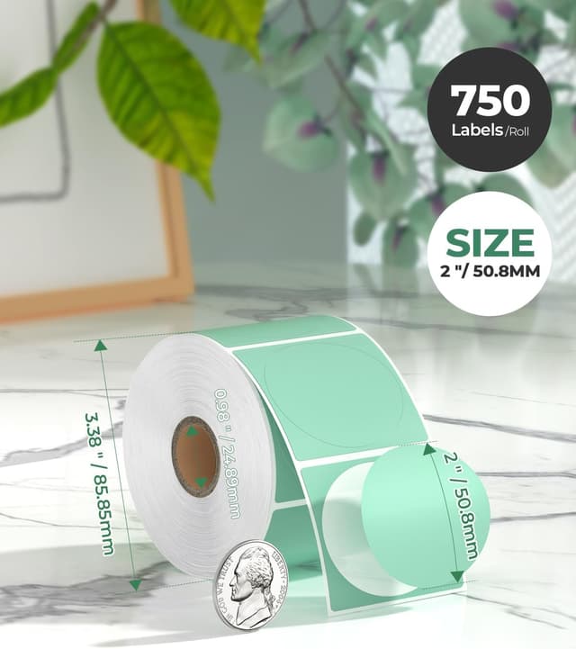 Detalle 2 de MUNBYN thermal sticker labels 50x50mm