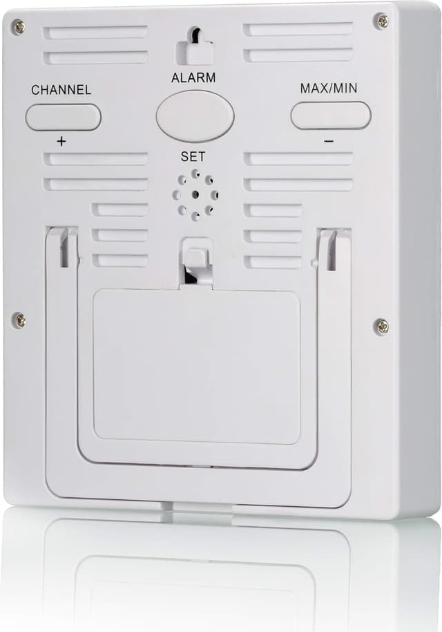 Detalle de BRESSER termoiogrometro bianco con 3 sensori remoti e stazione base LCD