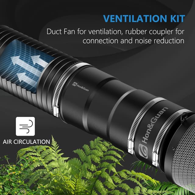 Thumbnail 6 de Hon&Guan kit complet de ventilateur tubulaire en ligne 150 mm (587 m³/h) avec variateur et filtre à charbon actif