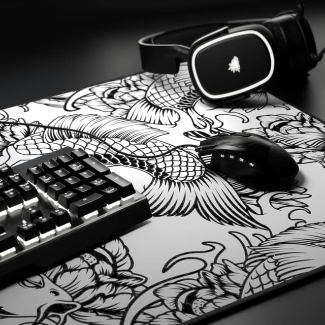 Detalle de TITANWOLF Koi Tattoo 2 XXL Speed Gaming Mouse Mat (900 x 400 x 3mm)