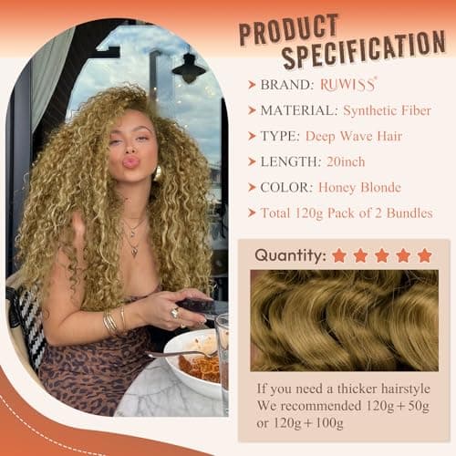 Thumbnail 1 de RUWISS Extensione de Pelo Crochet Ondulado 50 cm