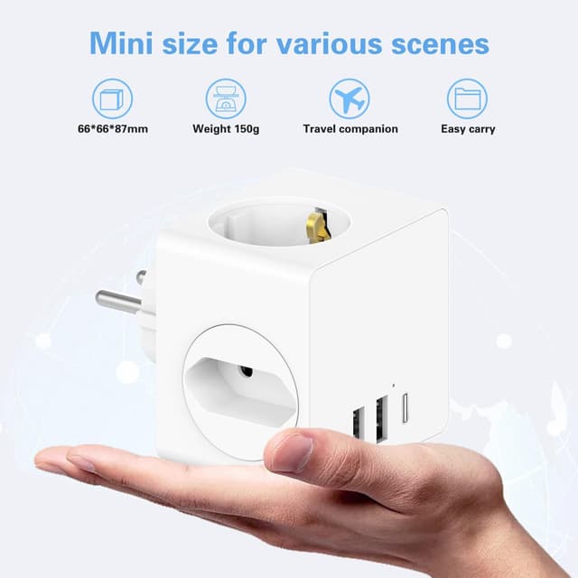 Detalle 2 de Steckdosenwürfel mit USB 4000 W Cube