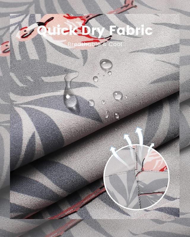 Detalle de MaaMgic 2-in-1 Herren-Badehose mit Kompressions-Innenhose – 4-Wege-Stretch Boardshorts mit Reißverschlusstasche