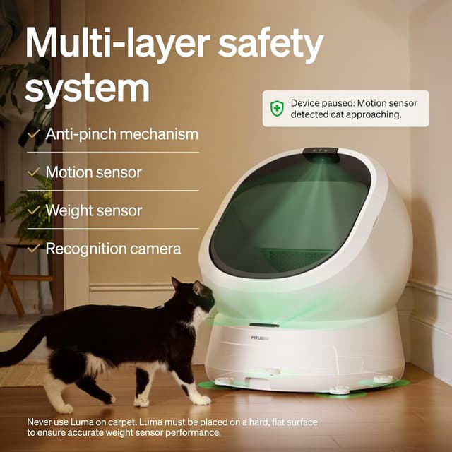 Detalle 2 de PETLIBRO Automatic Litter Box with AI-Camera Waste Analysis (Luma Smart) — Odor Control, Multi-Cat Recognition, Safety Sensors