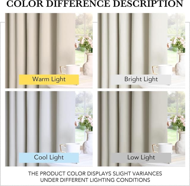 Thumbnail 4 de PONY DANCE Blickdichte Gardinen 210x132 Hellbeige