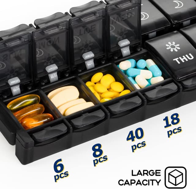 Thumbnail 1 de XL Large Weekly Pill Organiser 14 Day