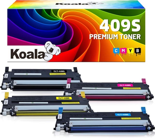 Detalle de Koala CLT409S – lot de 4 cartouches de toner compatibles (noir, cyan, magenta, jaune) pour imprimantes Samsung