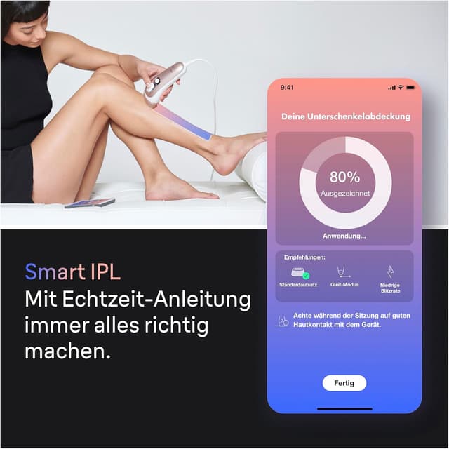 Detalle de Braun Smart IPL 7 Skin i·expert PL7387 (weiß/roségold) – IPL-Gerät zur Haarentfernung mit App und Aufsätzen