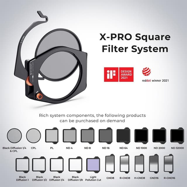 Detalle de K&F CONCEPT Nano X-PRO GND8 Verlauffilter 3-Blenden