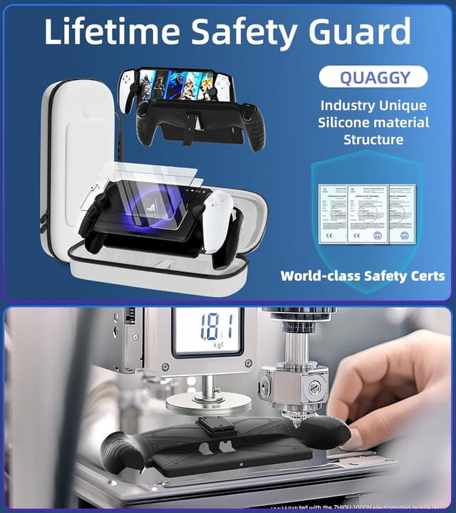 Thumbnail 6 de QUAGGY 3-in-1 Accessoris Kit for PlayStation Portal – EVA carry case with silicone cover, stand, and screen protectors