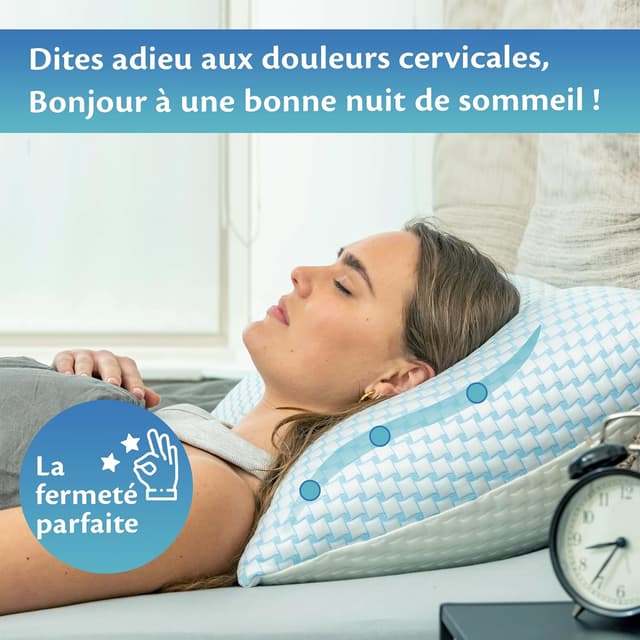 Detalle 2 de Ella Oreiller Memoire Forme 40x60 cm à soutien cervical ajustable