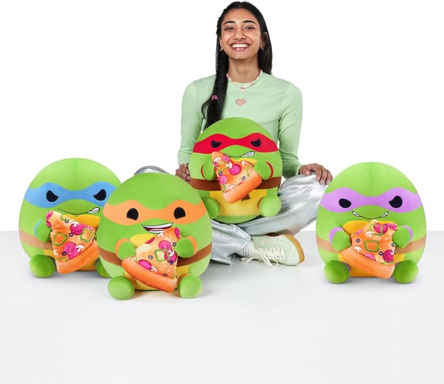 Thumbnail 6 de Snackles 35 cm Plush Teenage Mutant Ninja Turtles Edition by ZURU (Michelangelo) with pizza snack accessory