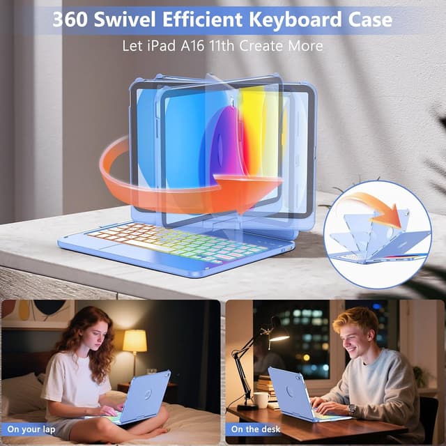 Thumbnail 3 de FUWANG Touch Keyboard Case 360° Rotate 11 inch