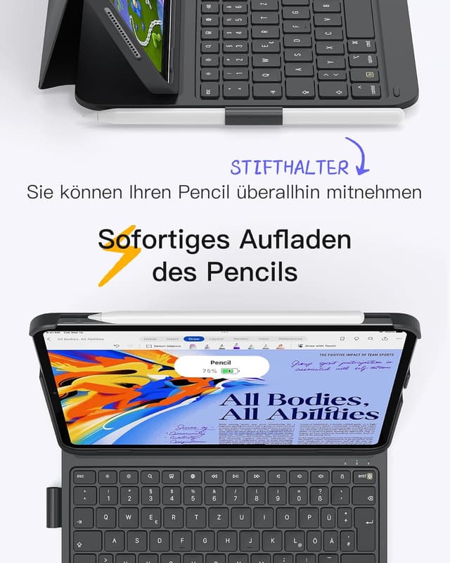 Detalle 2 de Inateck iPad 10 Hülle mit Tastatur 0,7 cm