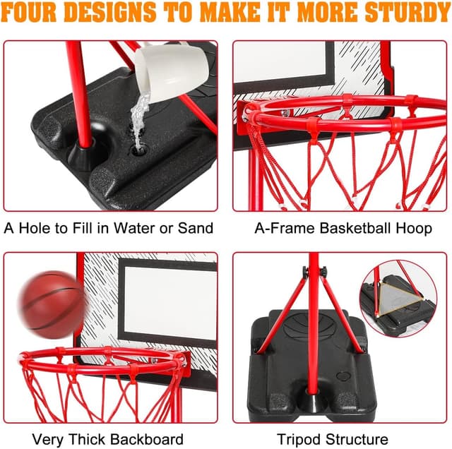 Thumbnail 3 de MELAND Kids Basketball Hoop Outdoor 104-190cm