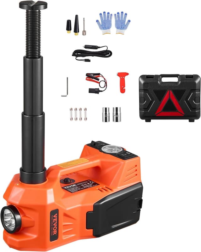 Detalle de VEVOR elektrischer Wagenheber 5 t (Scherenwagenheber) mit eingebauter Pumpe und 12-V-Antrieb