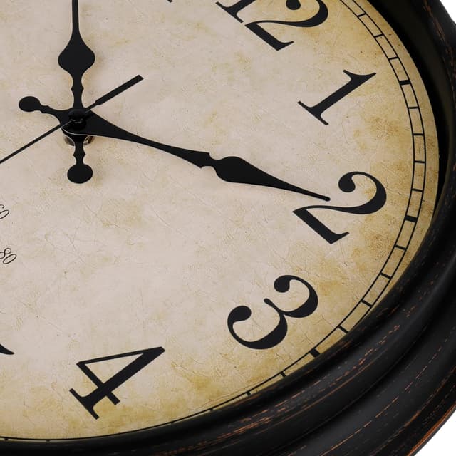 Detalle 2 de Jomparis Wanduhr mit Temperaturanzeige (40 cm) in Antik-Bronze für außen