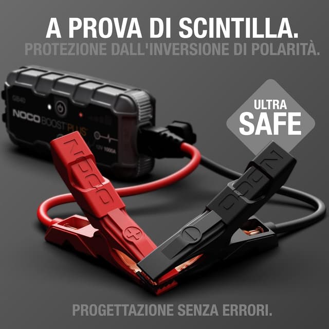 Detalle de NOCO Boost GB40 avviatore di emergenza UltraSafe 1000A (12V) con power bank e torcia LED