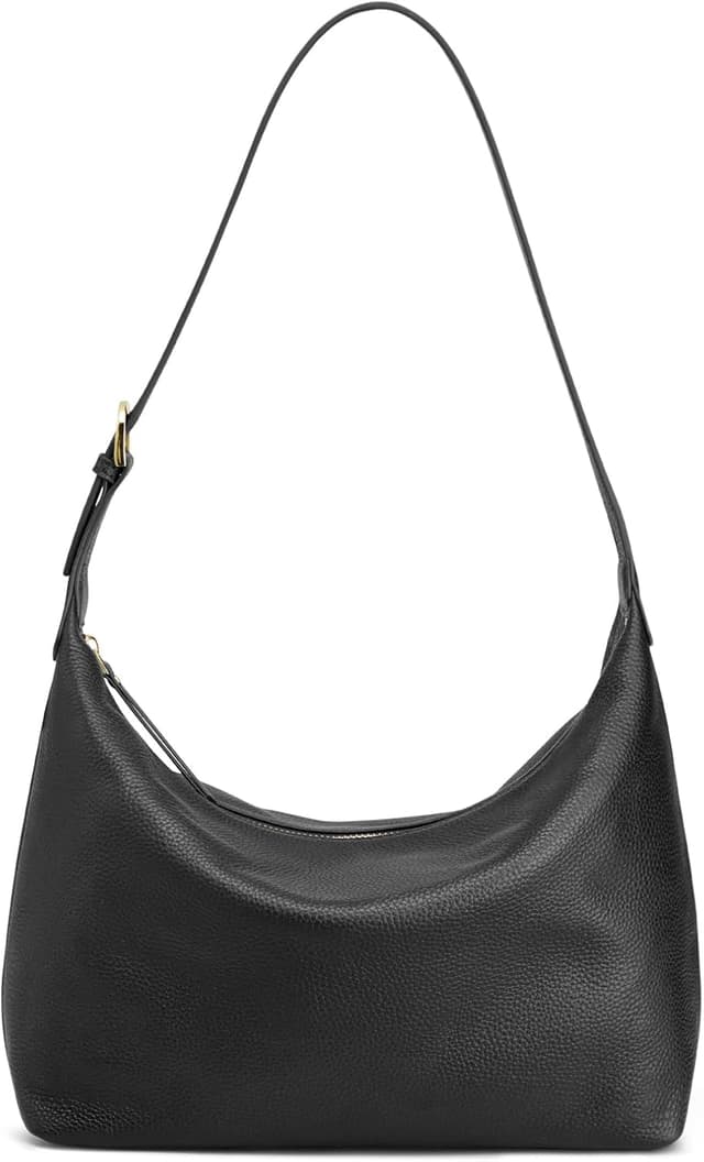 Detalle de Kattee genuine leather hobo bag for women with adjustable removable strap