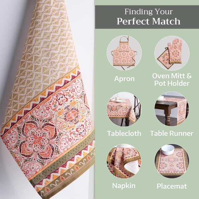 Detalle de Maison d’Hermine lot de 3 torchons de cuisine en coton 100% avec boucle de suspension