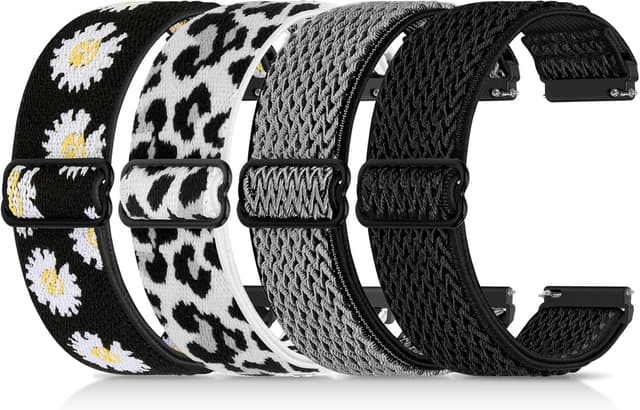 Detalle de Relting 4-Pack 20mm Elastic Nylon Watch Bands with Quick Release Pins