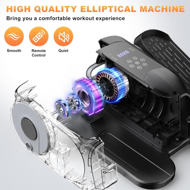 Detalle 2 de Mini Under Desk Elliptical Low Impact Electric Leg Exerciser with RF Remote & LCD (Quiet, Portable, Non-Slip) for Seniors