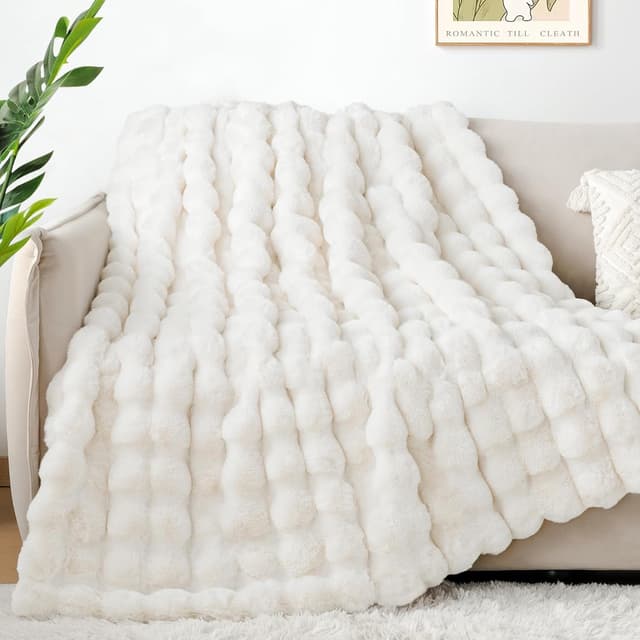 Detalle 1 de Touchat 1000GSM Faux Rabbit Fur Throw