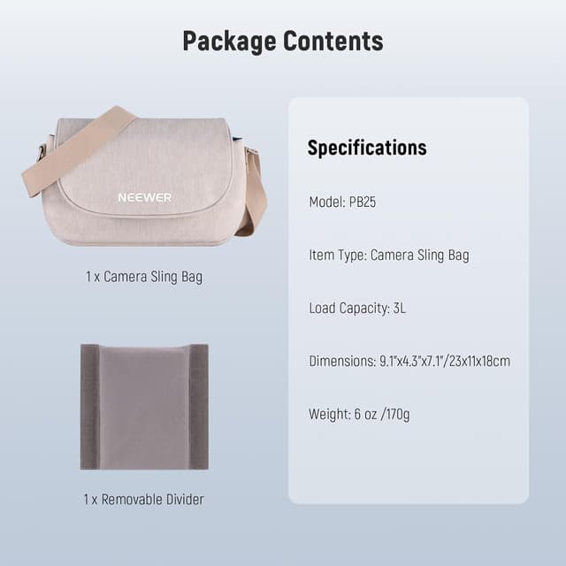 Thumbnail 6 de NEEWER Waterproof Camera Bag (170g) – compact travel case for DSLR lenses & small accessories