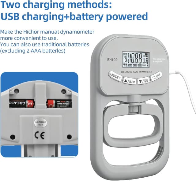 Detalle de Tuieert Digital Hand Dynamometer 90kg grip