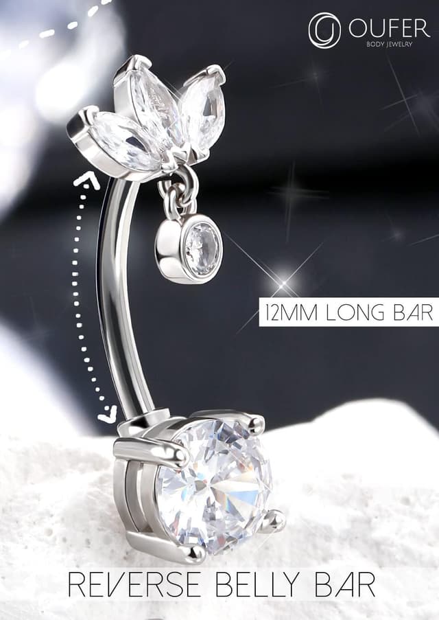 Thumbnail 1 de OUFER 14G Reverse Nombril Acier Chirurgical 12mm