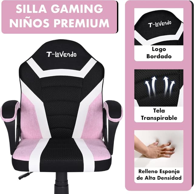 Thumbnail 6 de Silla Gaming infantil ergonómica con ruedas