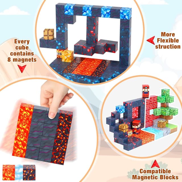 Detalle 1 de COOLJOYA Magnetic Blocks 54PCS