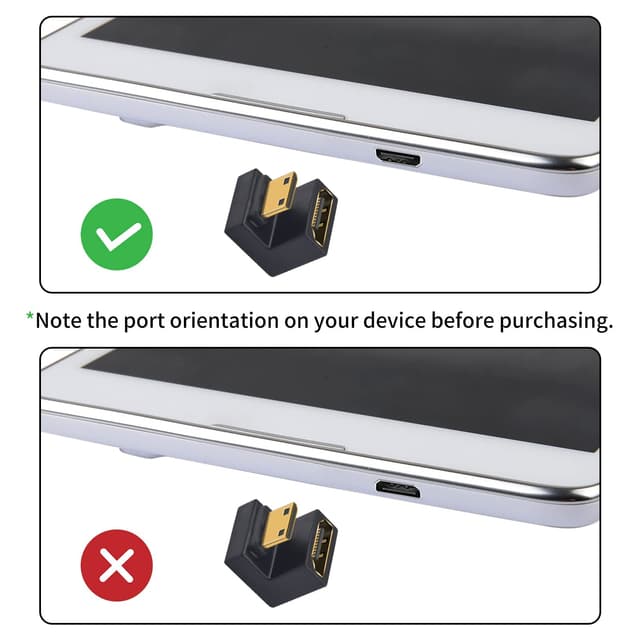 Detalle 2 de Duttek U Shape HDMI to Mini HDMI 8K Adapter (Down Angle) – 8K@60Hz 2 Pack