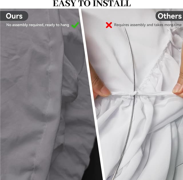 Detalle 2 de Kinder Himmelbett Baldachin Grau, 280 cm