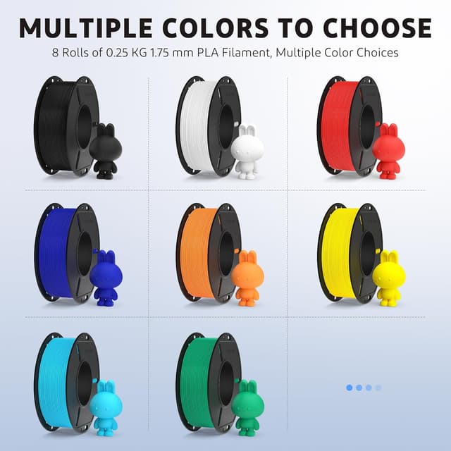 Detalle de ELEGOO 250g PLA Plus Filament Bundle (1.75mm) – 8 Colours with ±0.02mm accuracy