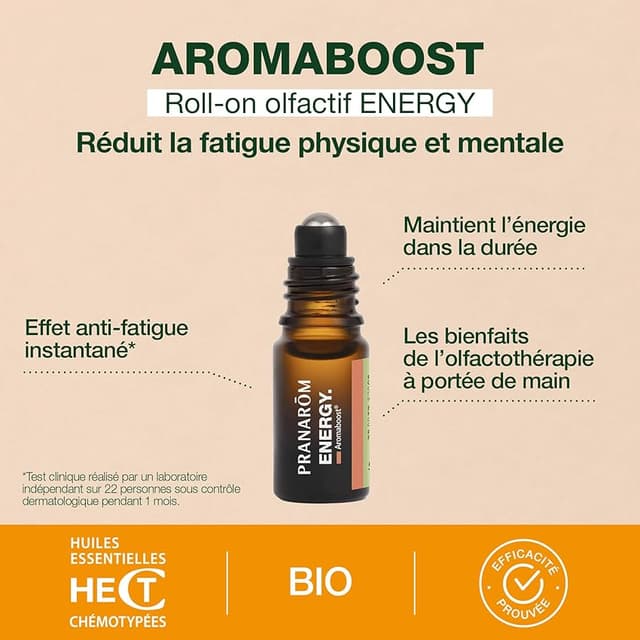 Thumbnail 1 de PRANAROM Aromaboost Energy Bio roll‑on 5 ml para fatiga física y mental