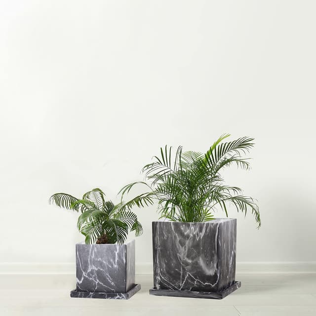 Thumbnail 1 de Olly & Rose Carrara Marble Effect Plant Pot Set Large