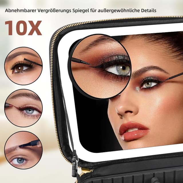 Thumbnail 6 de Suupvaor Reisekosmetiktasche mit beleuchtetem Spiegel und 3 Farbmodi (dimmbares Licht)