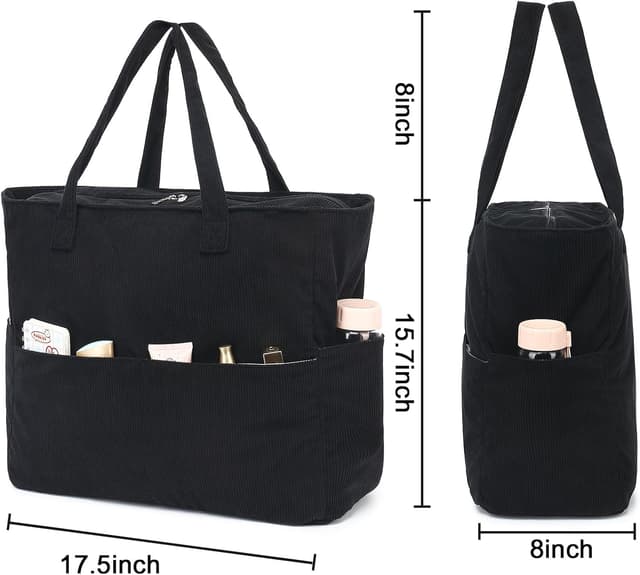 Detalle de LEDAOU große Strandtasche mit Reißverschluss, wasserdichtes Nassfach & 45 l – Shopper/Umhängetasche für Pool, Fitness und Reise