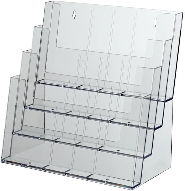Detalle de Porte-brochures de table Taymar XXL 4 étages transparent, format DIN