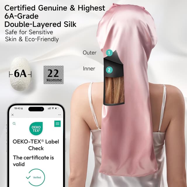 Thumbnail 1 de Umisleep 22 Momme Silk Sleep Bonnet 100% 🌙