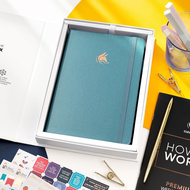Thumbnail 6 de Clever Fox Planner Premium A5 (Aquamarine) – Undated weekly & monthly organiser with vegan leather cover