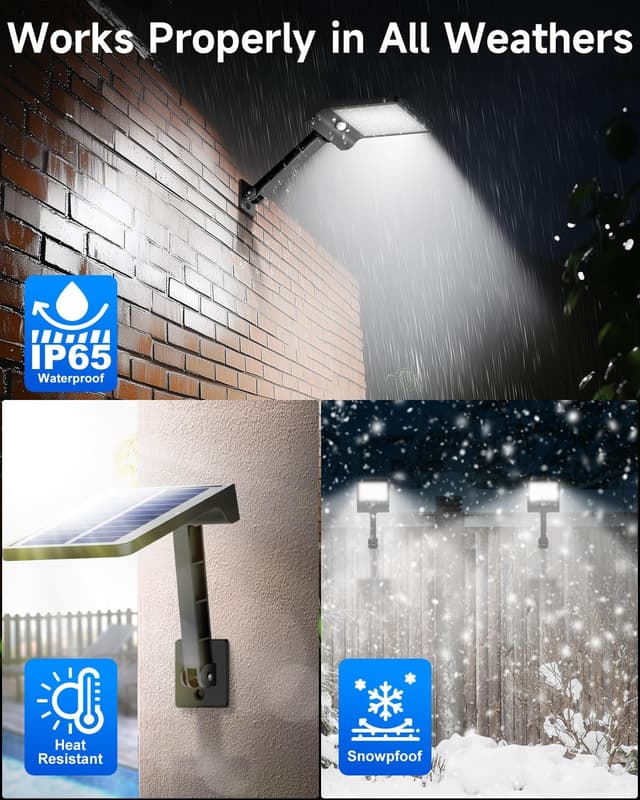 Detalle de Moman 2er Set Solar-LED-Strahler für außen mit Bewegungsmelder, 3 Modi, IP65 und Fernbedienung