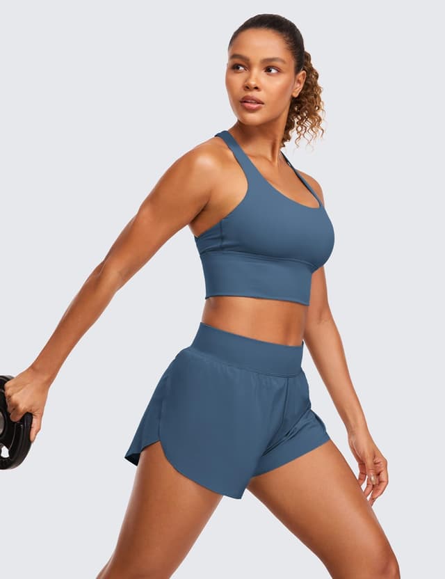 Detalle de CRZ YOGA pantaloncini da corsa Dolphin a vita alta da donna (Feathery-Fit)