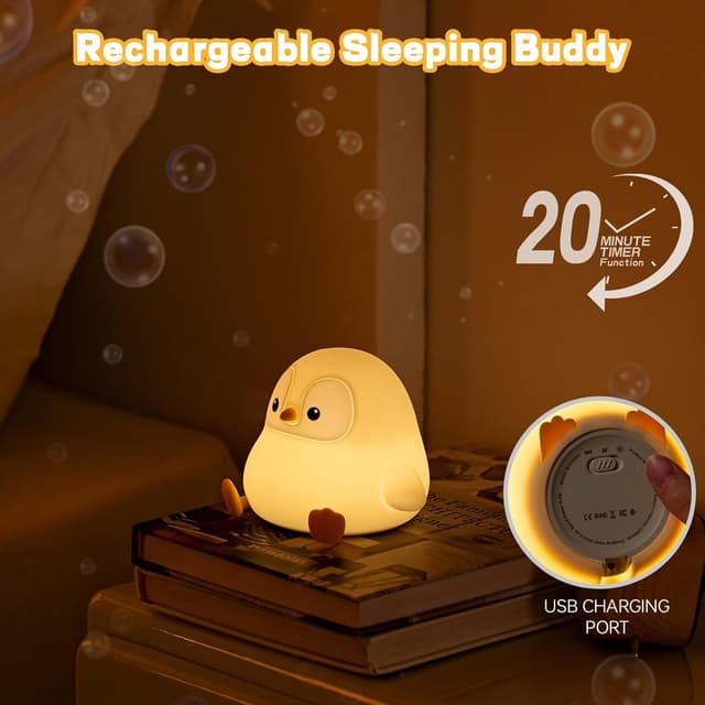 Detalle de VoMii Nachtlicht Pinguine für Kinder 1 Dimmbare Lampe